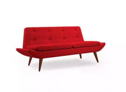 Roter Zweisitzer Arbeitszimmermöbel Designer Luxus Polstersofa Möbel