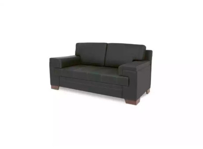 Sofa Zweisitzer Schwarz Textilmöbel Büro Sitzer Polstersofas Office