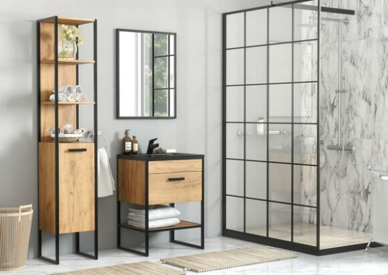 Design Badezimmer Möbel Bad 5 tlg. Set Garnitur Schrank Waschbecken