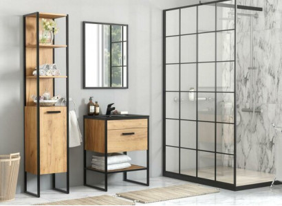 Design Badezimmer Möbel Bad 5 tlg. Set Garnitur Schrank Waschbecken