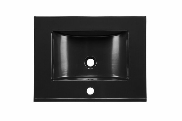 Keramik Waschbecken Waschtisch Einbau Schwarze Platte Design Becken