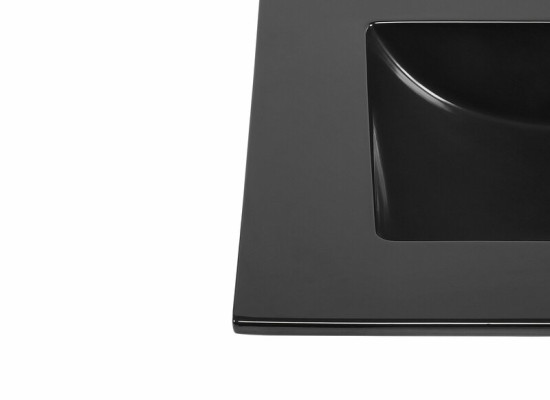 Keramik Waschbecken Waschtisch Einbau Schwarze Platte Design Becken