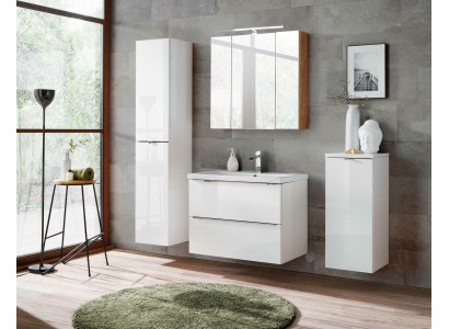 Design Badezimmer Möbel Bad 4 tlg. Set Deko Garnitur Schrank Waschbecken
