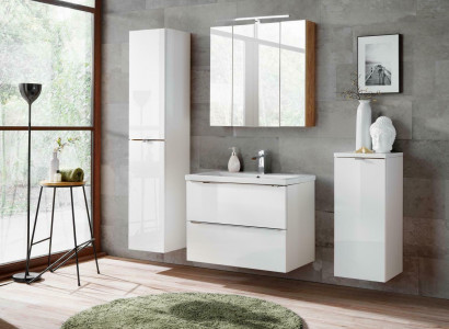 Design Badezimmer Möbel Bad 4 tlg. Set Deko Garnitur Schrank Waschbecken