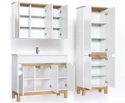 Design Badezimmer Möbel Bad Set Garnitur Schrank Waschbecken Badmöbelsets 3tlg.