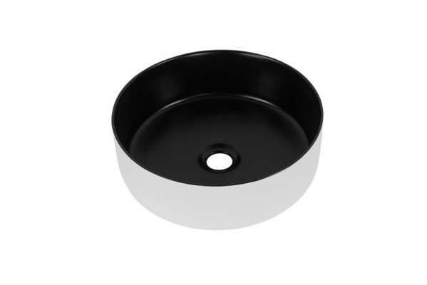 Rundbecken Aufsatz waschbecken Schwarz Weiß Becken Waschtisch