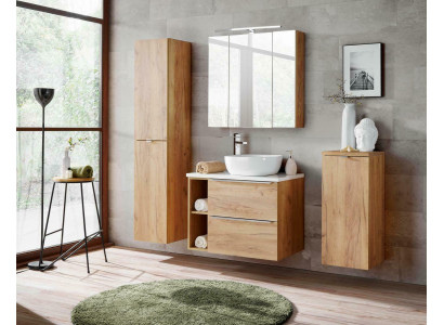 Design Badezimmer Möbel Bad 5 tlg. Set Garnitur Schrank Deko Waschbecken