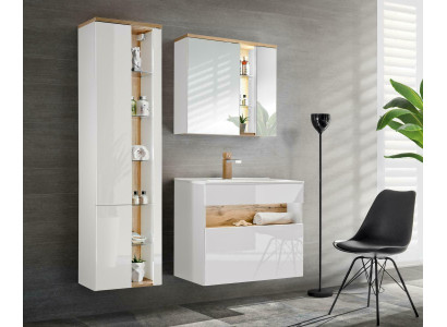 Design Badezimmer Möbel Bad 3 tlg. Set Garnitur Deko Schrank Waschbecken