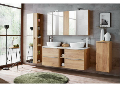 Design Badezimmer Möbel Bad 8 tlg. Set Garnitur Schrank Waschbecken