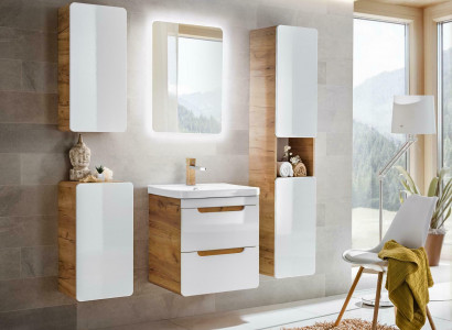 Design Bad Badezimmer Möbel 5tlg. Set Garnitur Schrank Waschbecken