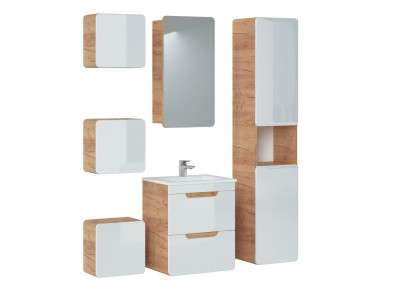 Design Badezimmer Möbel Bad 6 tlg. Set Garnitur Schrank Waschbecken