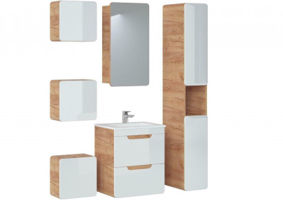 Design Badezimmer Möbel Bad 6tlg. Set Garnitur Deko Schrank Waschbecken