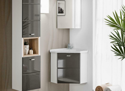 Waschplatz Badmöbel Badezimmer Eckwaschtisch Set Waschtisch