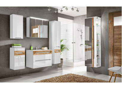 Design Badezimmer Möbel Bad 6 tlg. Set Garnitur Deko Schrank Waschbecken