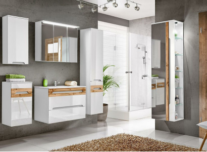 Design Badezimmer Möbel Bad 6 tlg. Set Garnitur Deko Schrank Waschbecken