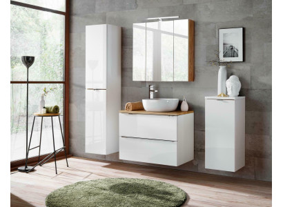 Design Badezimmer Möbel Bad 4 tlg. Set Garnitur Deko Schrank Waschbecken