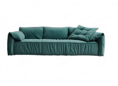 Blauer Dreisitzer Wohnzimmer Sofas 3-Sitzer Couch Textil Möbel Stoff Sofas