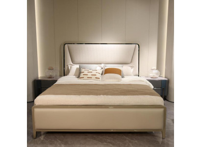 Schlafzimmer Bett Betten Designer Doppelbett Naturholz Bett Bettgestell Beige