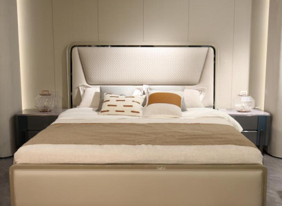 Schlafzimmer Bett Betten Designer Doppelbett Naturholz Bett Bettgestell Beige