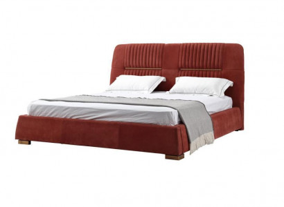 Design Rotes Doppelbett Bettgestelle Betten Holzbetten Textil Schlafzimmer Bett