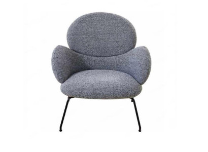 Sessel-Stuhl Polsterstuhl Samt Loungesessel Wohnzimmer Esszimmmer Grau