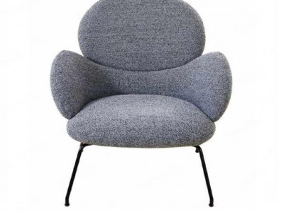 Sessel-Stuhl Polsterstuhl Samt Loungesessel Wohnzimmer Esszimmmer Grau