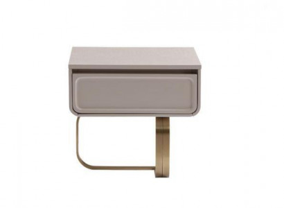 Beiger Nachttisch Schlafzimmer Beistelltisch Edelstahl Holztisch Modern