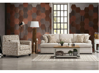 Wohnzimmer Möbel Sofagarnitur 2tlg Dreisitzer Sofa Modern Sessel Design