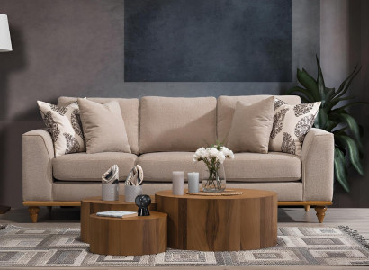 Sofa Dreisitzer Wohnzimmer Design Modern Möbel Luxus Beige Sofas