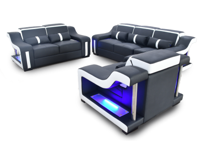 Sofagarnitur 3+2+1 Sitzer Set Design Sofa Polster Couchen Beleuchtet Couch