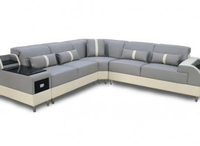 Ecksofa L-Form Sofa Couch Design Polster Modern Eckgarnitur Grau