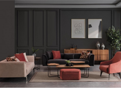 Moderne Sitzgruppe Luxus Sofas Dreisitzer Sessel 3+3+1 Set Wohnzimmer