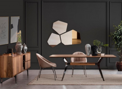 Moderne Esszimmer Luxus Garnitur Esstisch 2x Stühle Sideboard Kommode