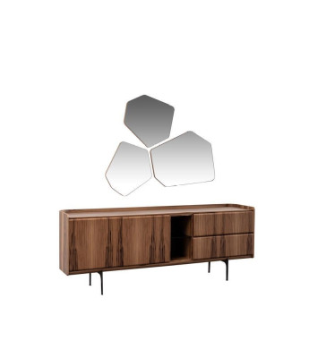 Moderne Esszimmer Luxus Garnitur Esstisch 2x Stühle Sideboard Kommode