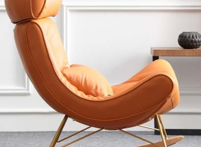 Design Sofa Sessel Couch Polster Luxus Kunstleder 1 Sitzer Neu Orange