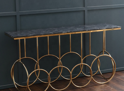 Wohnzimmertisch Luxus Möbel Konsolentisch Edelstahl Design Gold Neu