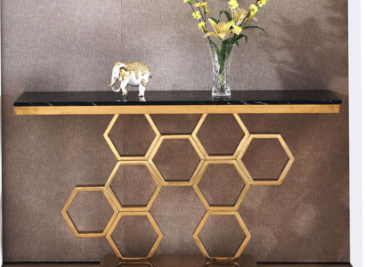 Konsolentisch Edelstahl Gold Wohnzimmer Möbel Konsolen 140cm Neu