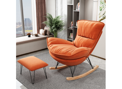 Sessel Design Relax Orange Textil Wohnzimmer Polster Luxus Einsitzer