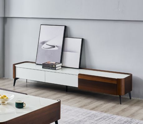 TV Ständer RTV Lowboard Weiß Tisch Holz Modern Wohnzimmer Sideboard