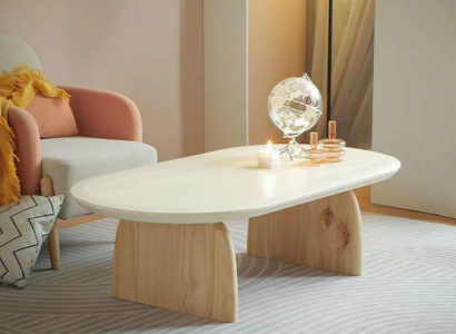 Couchtisch Tisch Beistelltisch Wohnzimmer Holz Modern Luxus Beige Neu