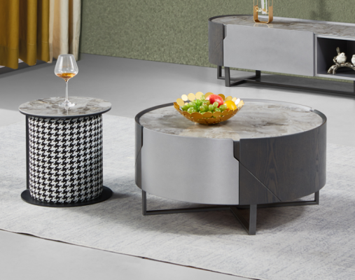 Couchtisch Runder Set 2 tlg. Beistelltisch Wohnzimmer Tische Design Neu