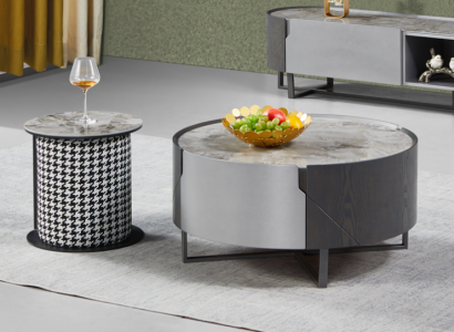 Couchtisch Runder Set 2 tlg. Beistelltisch Wohnzimmer Tische Design Neu