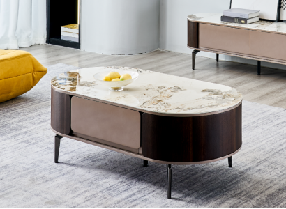 Designer Brauner Couchtisch Wohnzimmer Holz Möbel Beistelltisch Neu