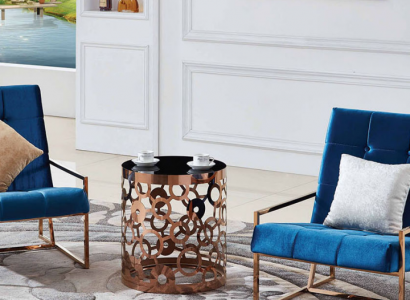 Couchtisch Kaffeetisch Beistelltisch Designer Tisch Edelstahl Gold Neu