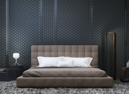 Modernes Gestell Luxus Schlaf Zimmer Bett Hotel Design Grau Doppel