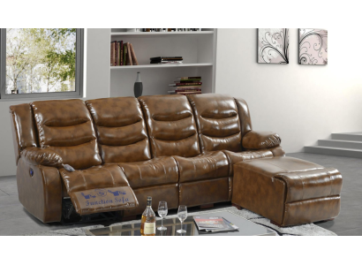 Luxus Möbel Sofa 4 Sitzer Pouff Couch Design Polster Relax Wohnlandschaft