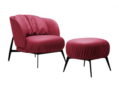 Sessel Hocker Wohnzimmer Design Modern Set Garnitur Polster Relax 2tlg.