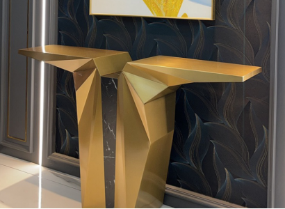 Holz Modern Möbel Konsolentisch Gold Tisch Stil Design Konsole Neu