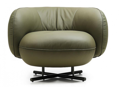 Sessel 1 Sitzer Kunstleder Lounge Luxus Polster Einsitzer Design Grau