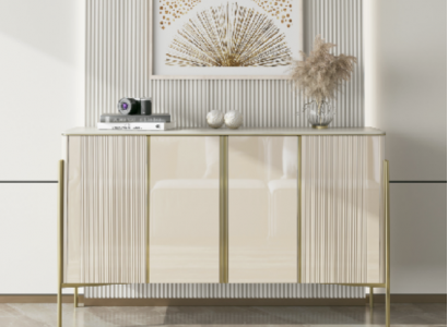 Sideboard Modern Holz Wohnzimmer Möbel Schrank Kommode Luxus Beige